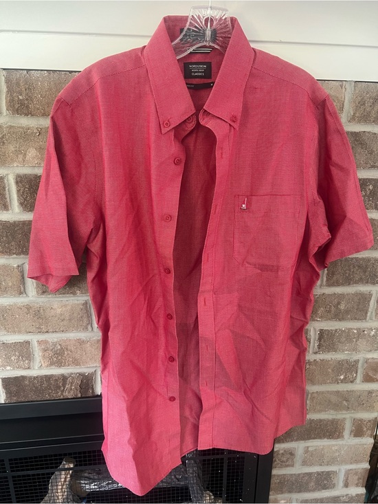 Nordstrom Other - Nordstrom Men's Short-Sleeve Button-Down Shirt in Red